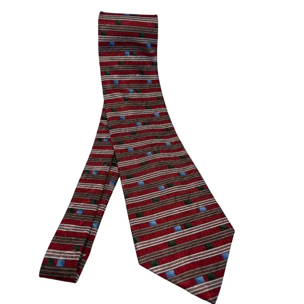 Nordstrom Silk Necktie, Striped Geometric Pattern, Men's Accessory